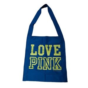 Victoria's Secret LOVE PINK Nylon Tote Shoulder Bag BLUE, New